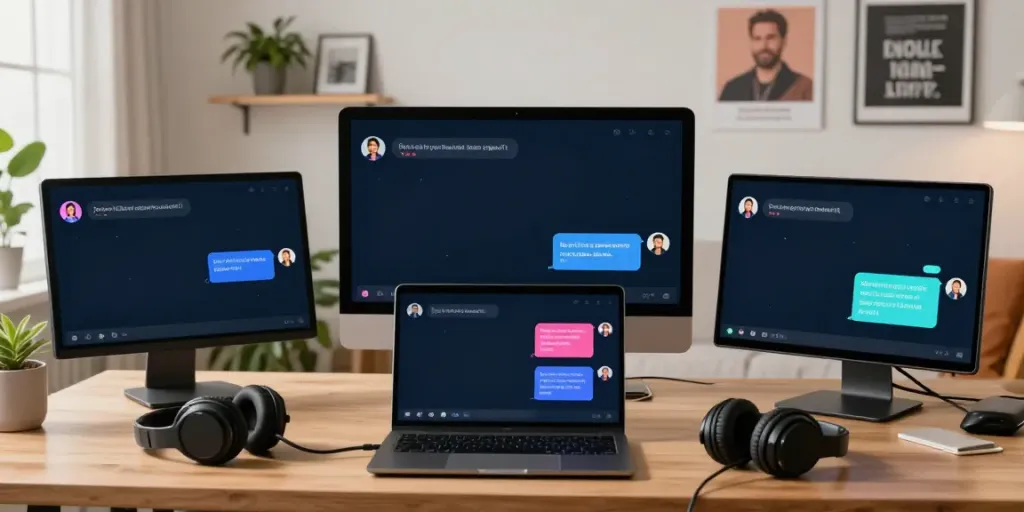Engaging environment showcasing juicy ai character chats in a cozy home office.